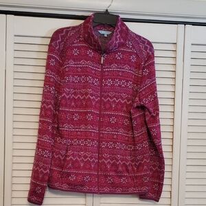 Penmans Zip Up Cardigan Pink Hearts, Size XL